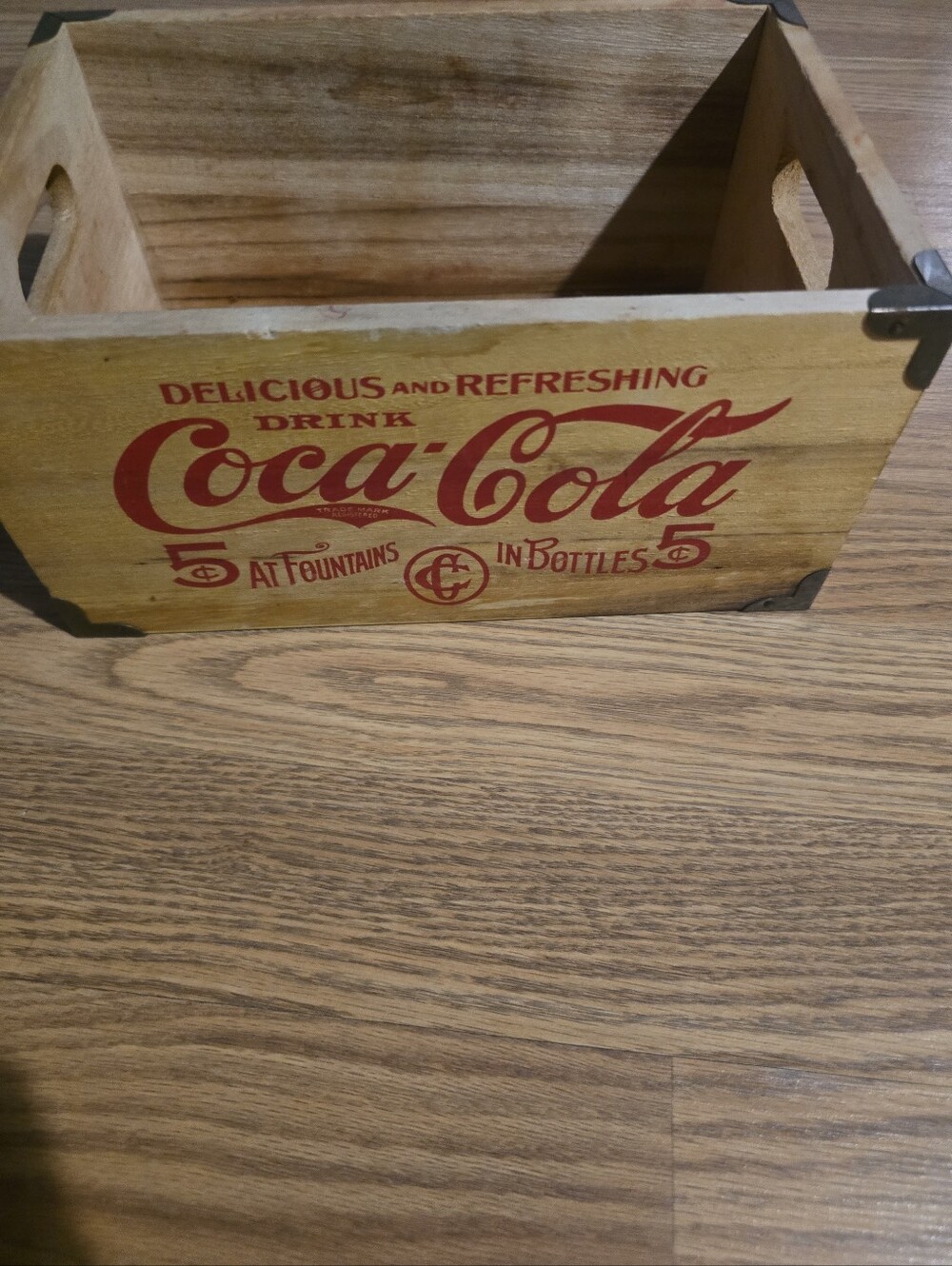 Coca-Cola Wood Display Box with Red Script - Picture 4 of 6